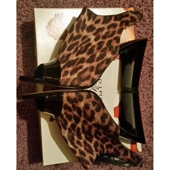 DONALD J PLINER Reptile Patent Leather Peep Toe - Picture 5 of 7